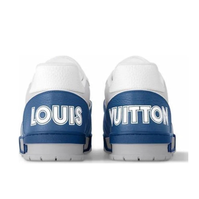 Monogram White Blue Trainer
