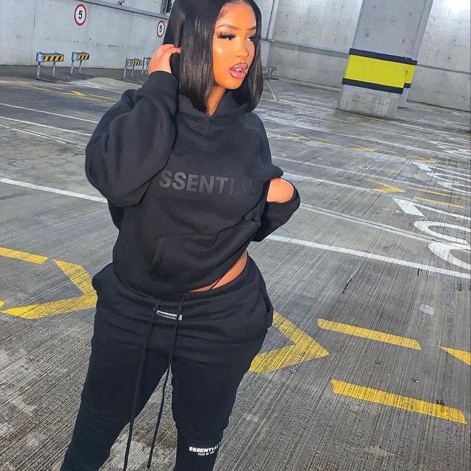 Essentials Black Tracksuit