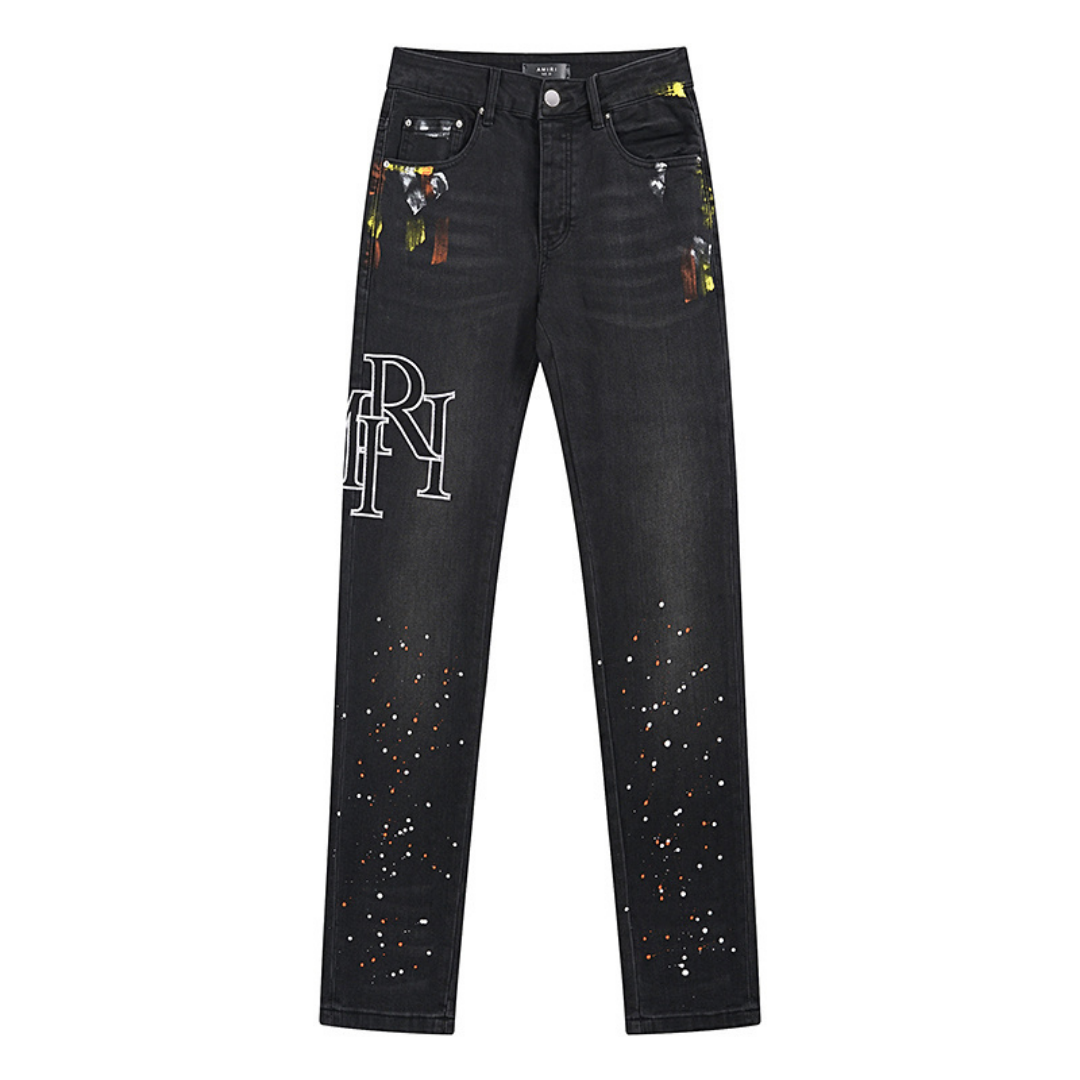 Amr Staggered Logo Jeans
